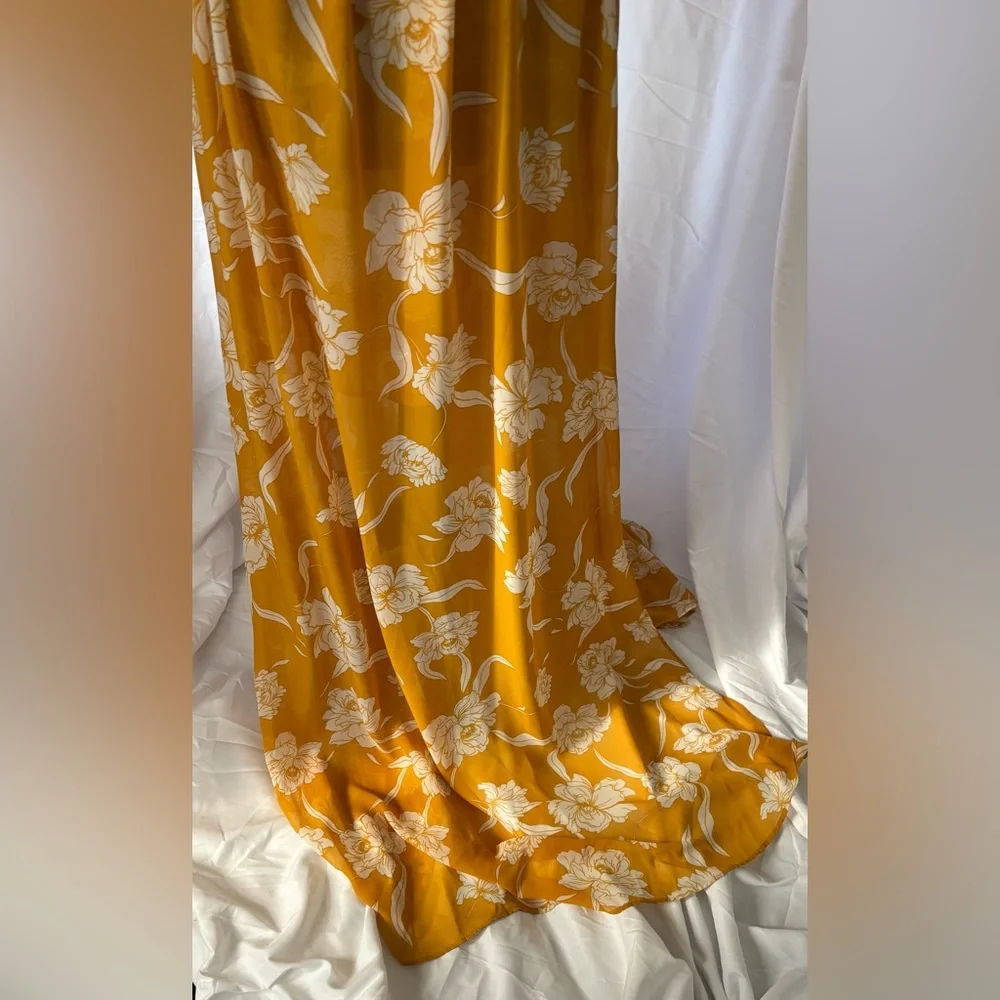 Show Me Your MuMu Yellow Ruffled Off-the-Shoulder Maxi Dress - Picture 3 of 9